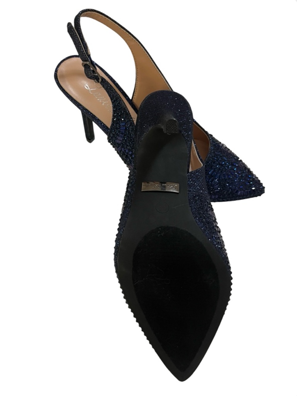 Lauren Lorraine Rachel Navy Rhinestone Slingback Pumps Women's Size 5.5 - Picture 5 of 6
